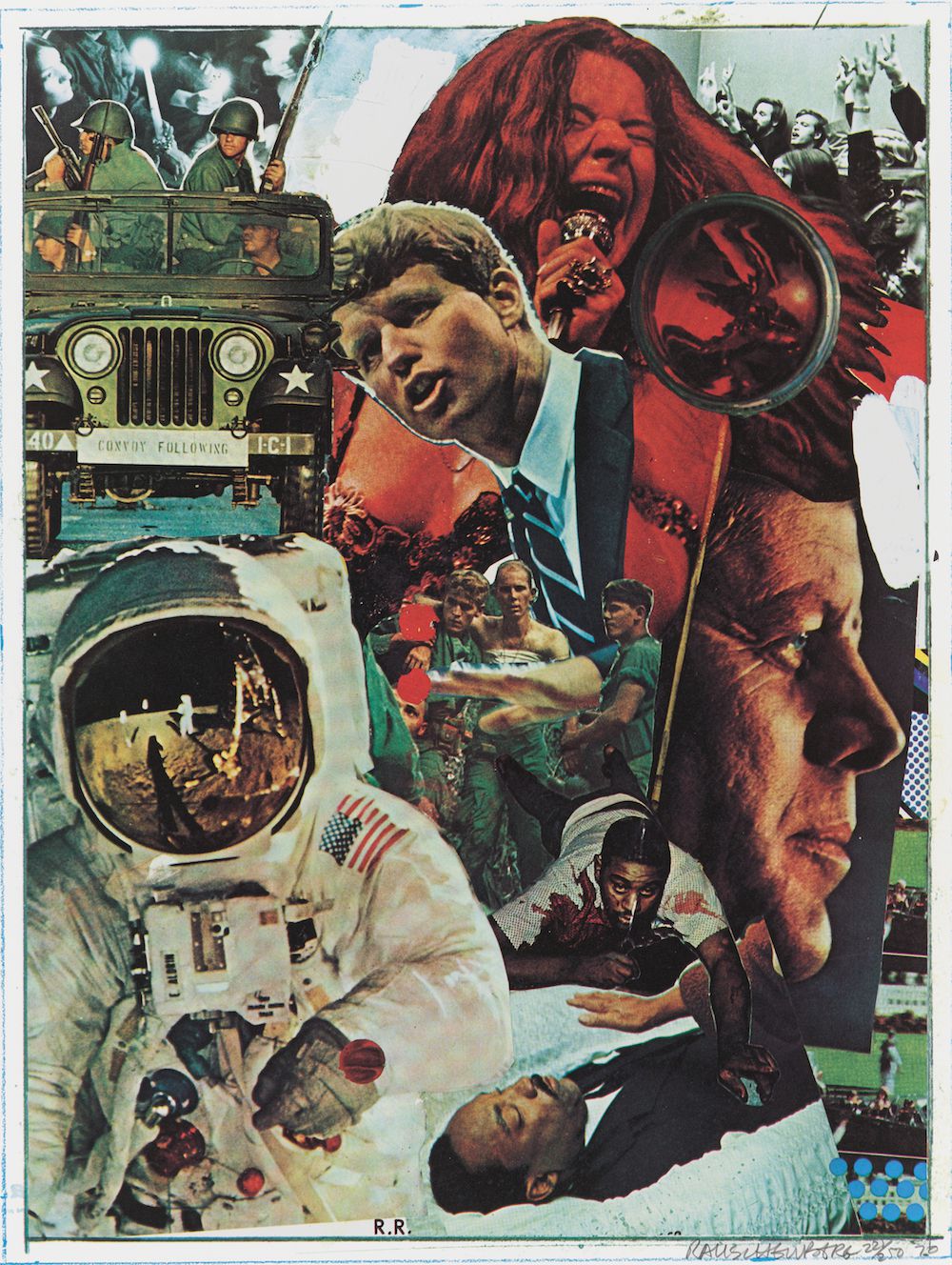 Robert Rauschenberg. Signs. 1970. Screen-print, comp.: 35 3⁄16 × 26 3⁄4 in. (89.4 × 67.9 cm), sheet: 43 × 34 in. (109.2 × 86.4 cm). Publisher: Castelli Graphics, New York. Edition: 250. The Museum of Modern Art, New York. Gift of Leo and Jean-Christophe Castelli in memory of Toiny Castelli. © 2017 Robert Rauschenberg Foundation<br/>